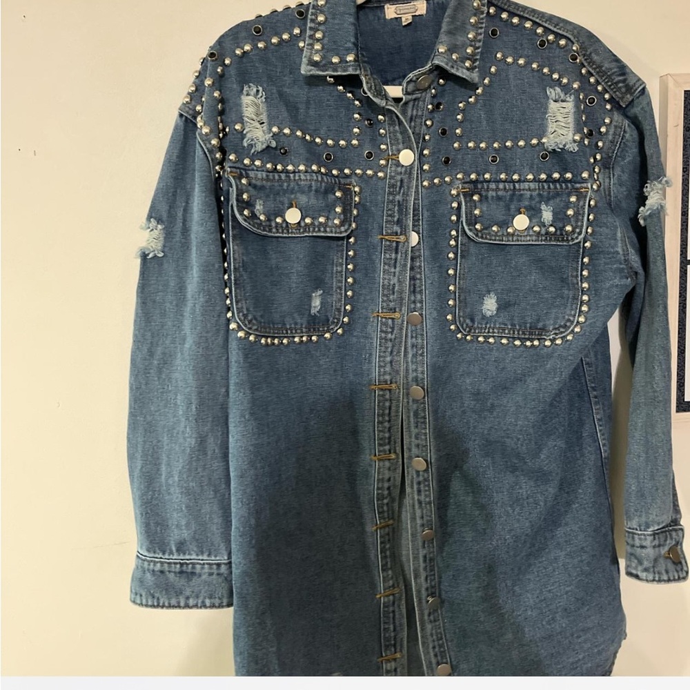 Gimmicks by BKE Blue Studded Jean Jacket